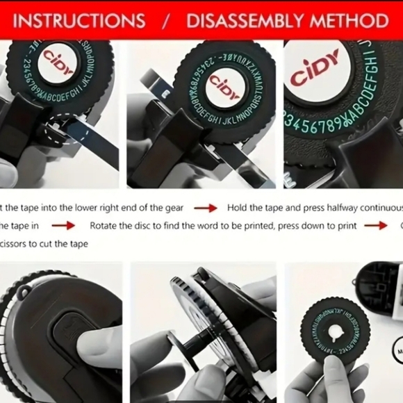 Mini Portable Manual Label Maker DIY 3D Embossing Label Writer/Printer [C101] - Picture 12 of 16